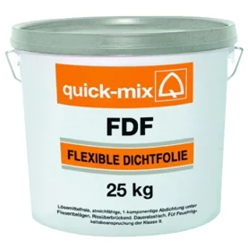 Izolacja przeciwwodna w łazience z elastycznej masy uszczelniającej FDF firmy quick-mix