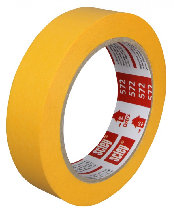 Precyzyjna taśma malarska 572 wykonana jest z cienkiego i wytrzymałego papieru ryżowego o charakterystycznym pomarańczowo-żółtym zabarwieniu. Fot. KAEM
