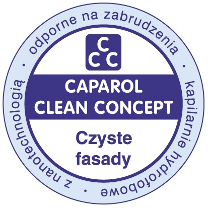 Caparol Clean Concept<sup>®</sup> to nowatorska technologia wykorzystywana w nowoczesnych farbach fasadowych, dzięki której elewacja wygląda perfekcyjnie i przez długi czas postaje czysta.