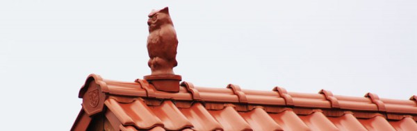 Sowa na dachu - symbol mądrości. Fot. Waldemar Mulhstein