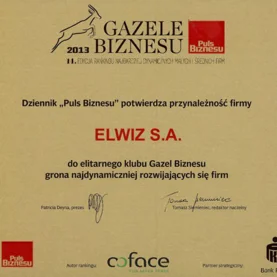 Gazela Biznesu 2013 dla marki Elwiz
