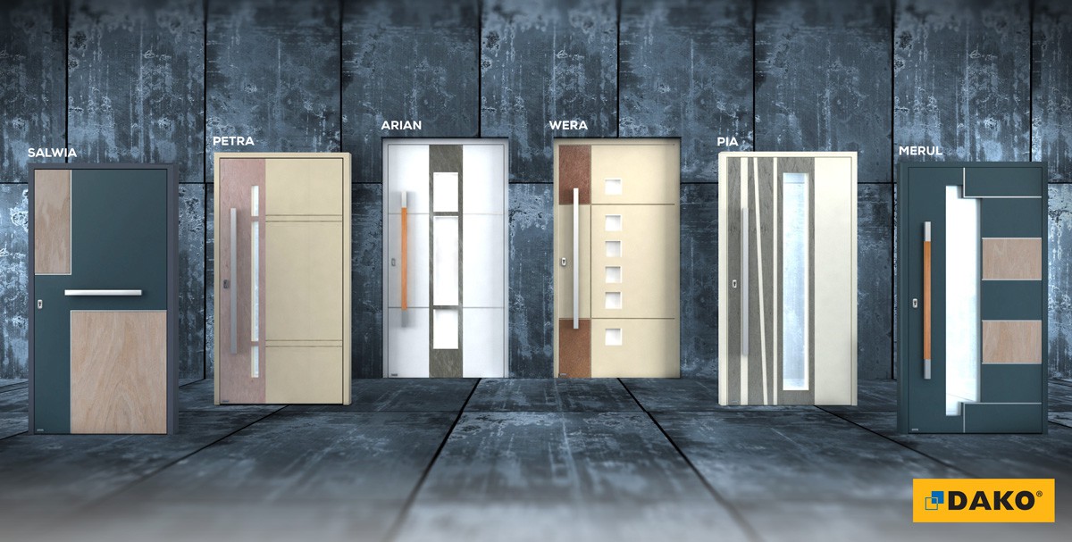 Sześć nowych modeli nakładkowych drzwi aluminiowych DAKO. Fot. Dako