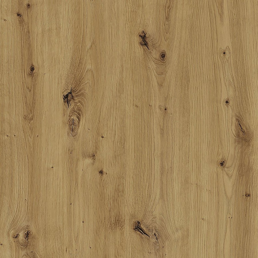 Artisan Oak (R20315) to mocny wzór dębowy ze szpachlowanymi otworami po sękach, który został wzbogacony strukturą Natural Wood, fot. materiały prasowe Pfleiderer