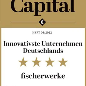 Marka fischer otrzymała dwa wyróżnienia w konkursie najbardziej innowacyjnych firm w Niemczech