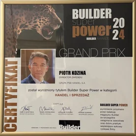 Piotr Kozina – Dyrektor Zarządu Grupy PSB Handel został wyróżniony tytułem „Builder Super Power” 