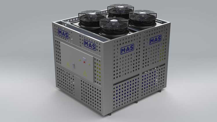 przykładowy projekt agregatu chłodniczego wykonany przez M.A.S. (wizualizacja)